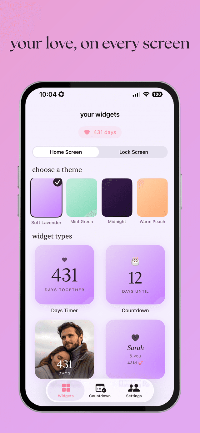 Snugly widget themes and types