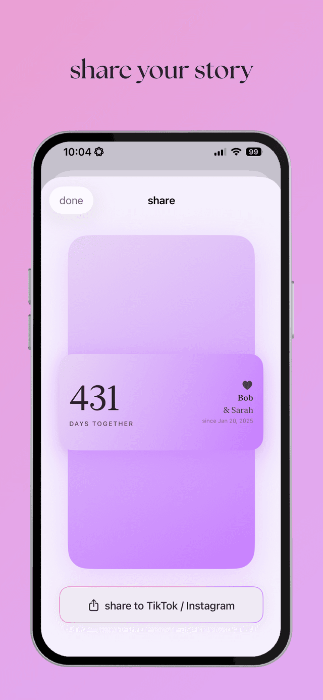 Share your love story to TikTok and Instagram